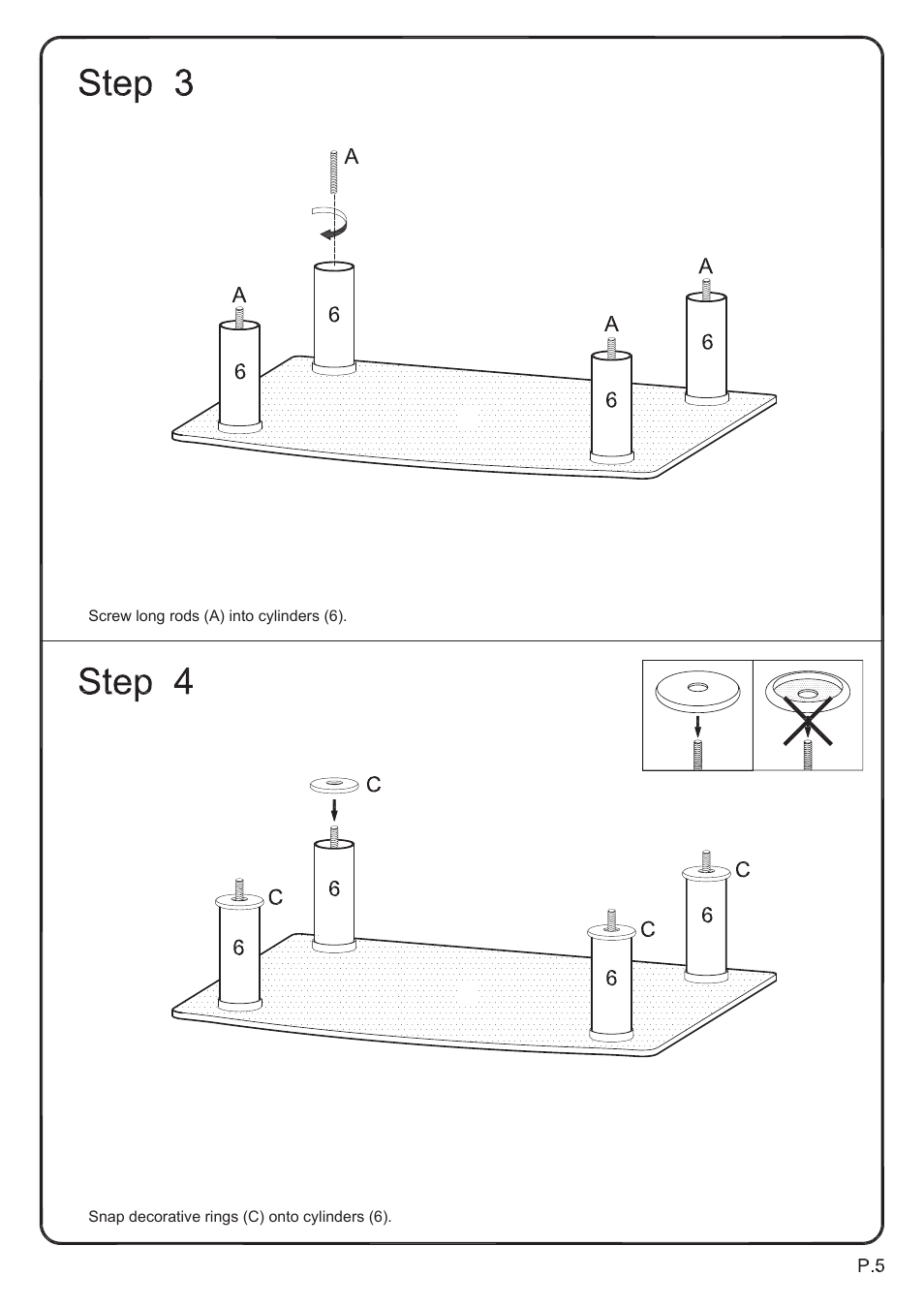 Walker Edison Furniture V35CMP Multi-Level Component Stand User Manual | Page 5 / 13