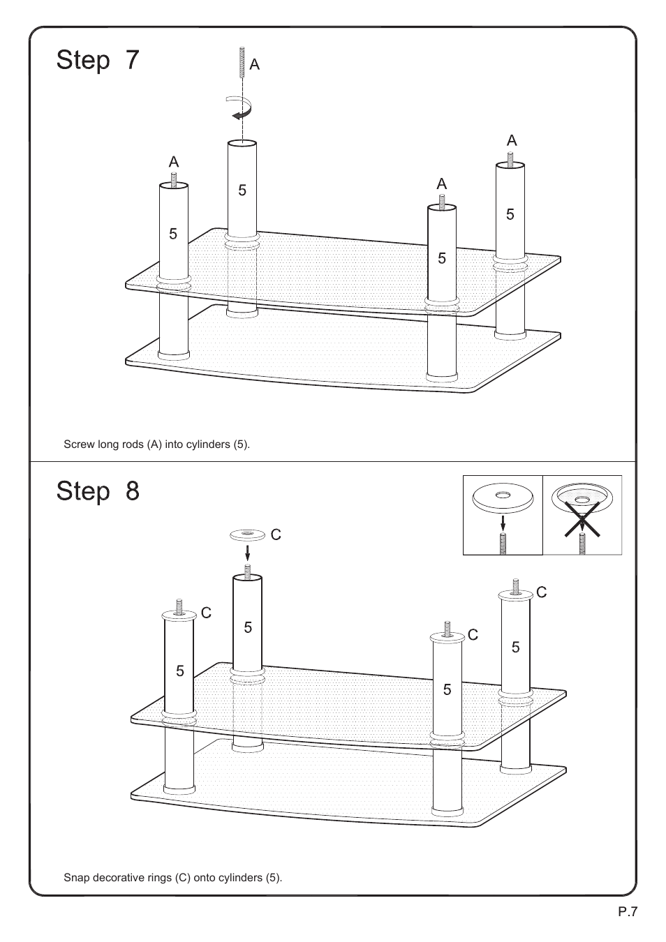 Walker Edison Furniture V35CMP Multi-Level Component Stand User Manual | Page 7 / 13