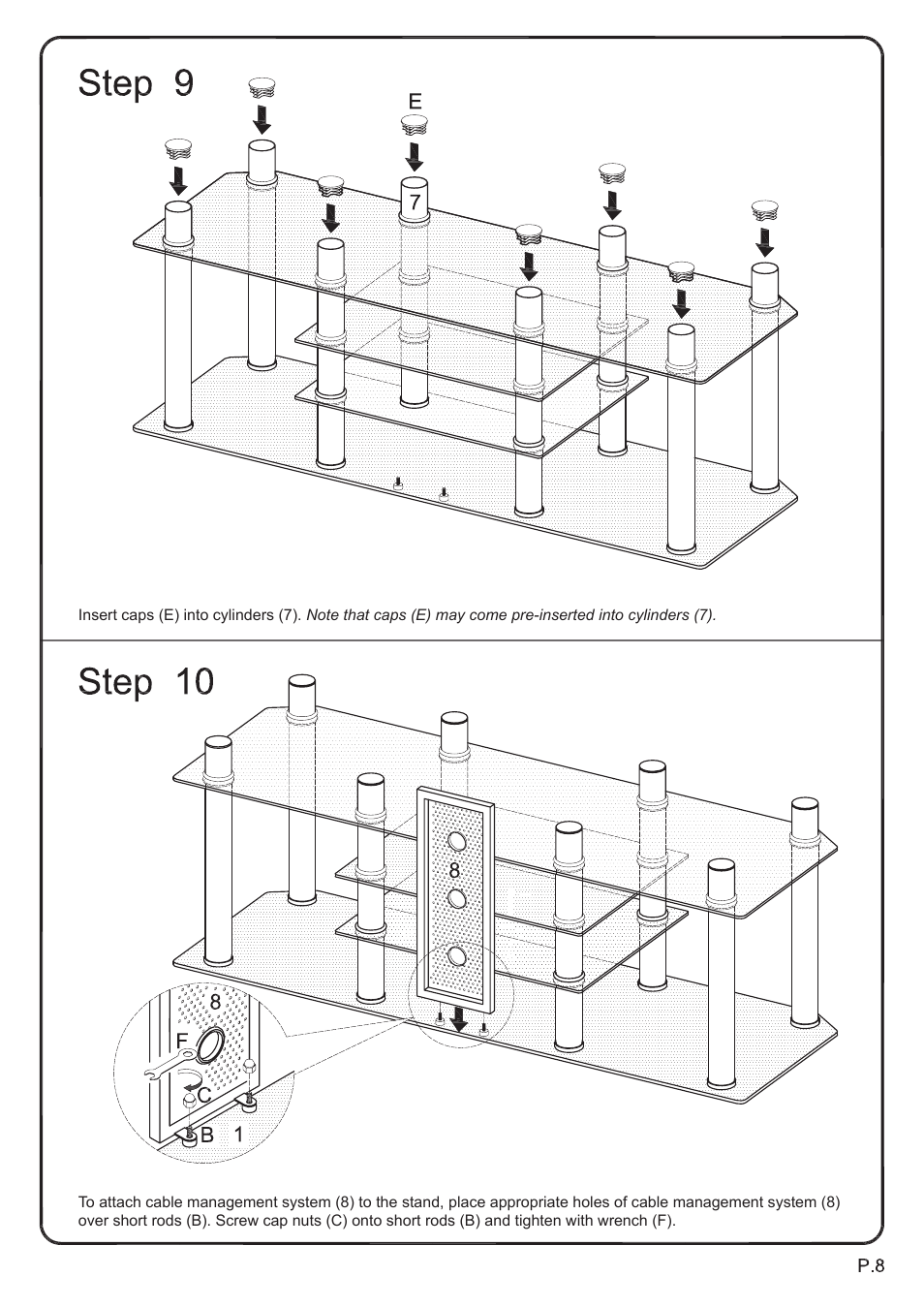 Walker Edison Furniture V60Y712 60 TV Stand User Manual | Page 8 / 9