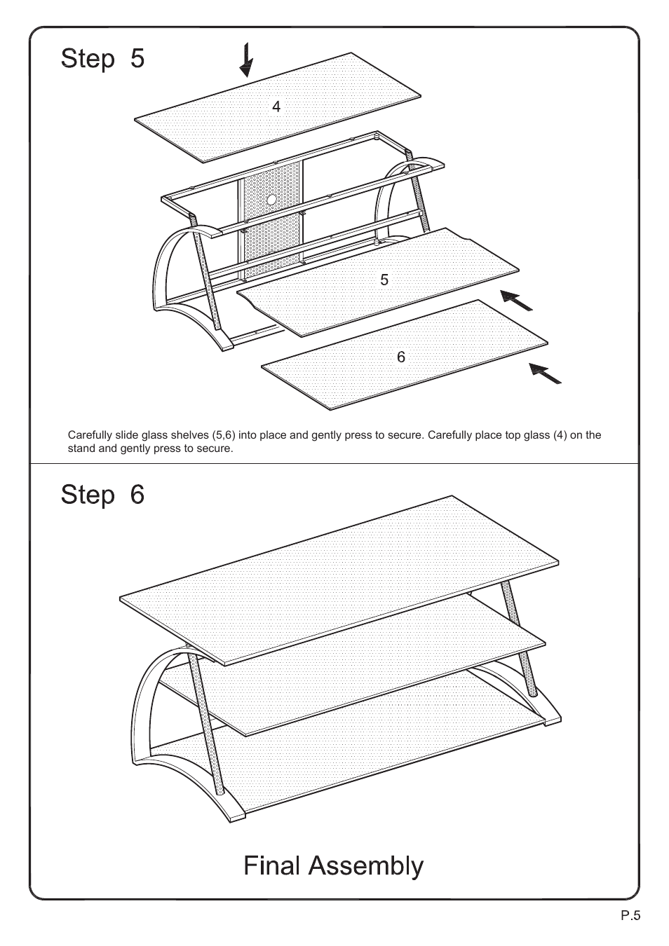 Walker Edison Furniture V42GBB 48 Armada TV Stand User Manual | Page 5 / 5