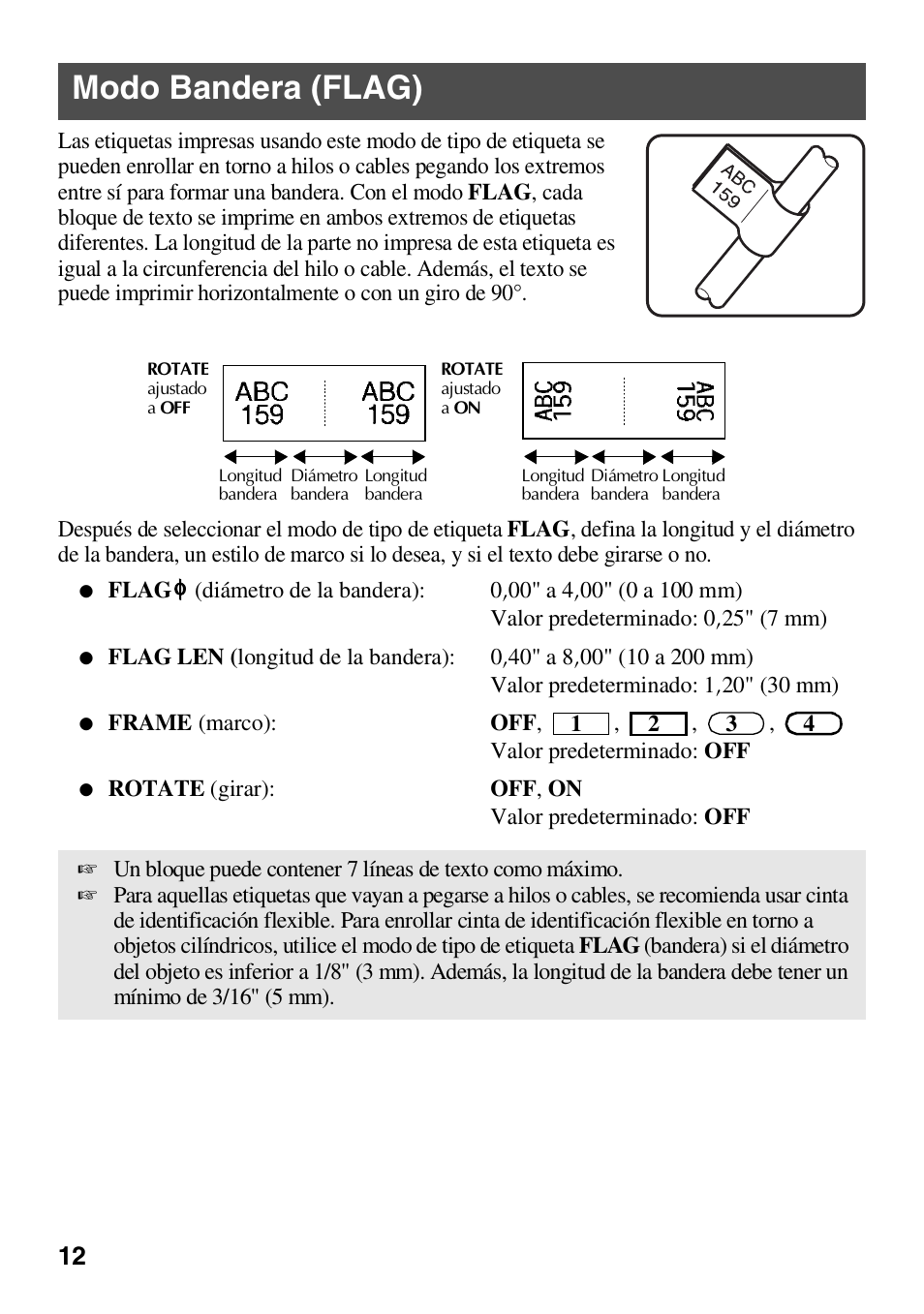 Modo bandera (flag) | Brother HL 1650 User Manual | Page 100 / 163