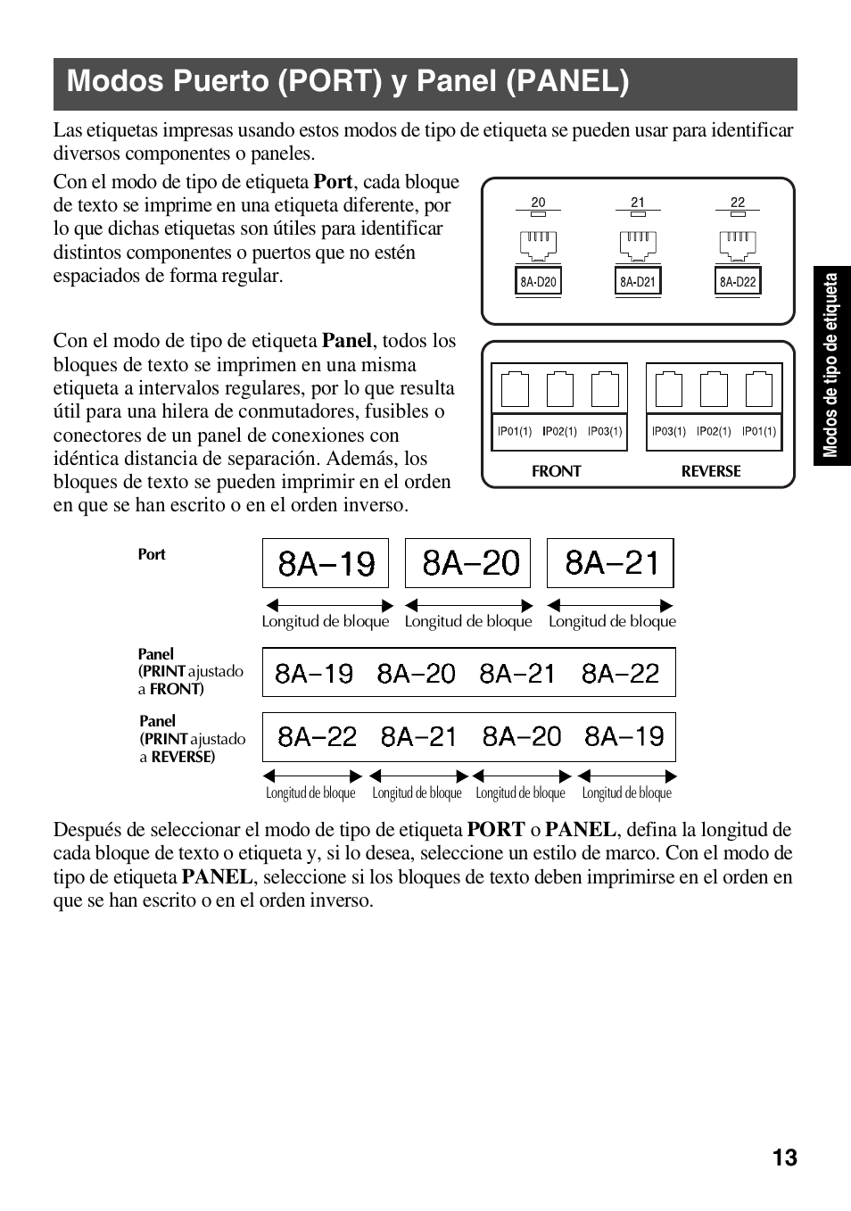 Modos puerto (port) y panel (panel) | Brother HL 1650 User Manual | Page 101 / 163