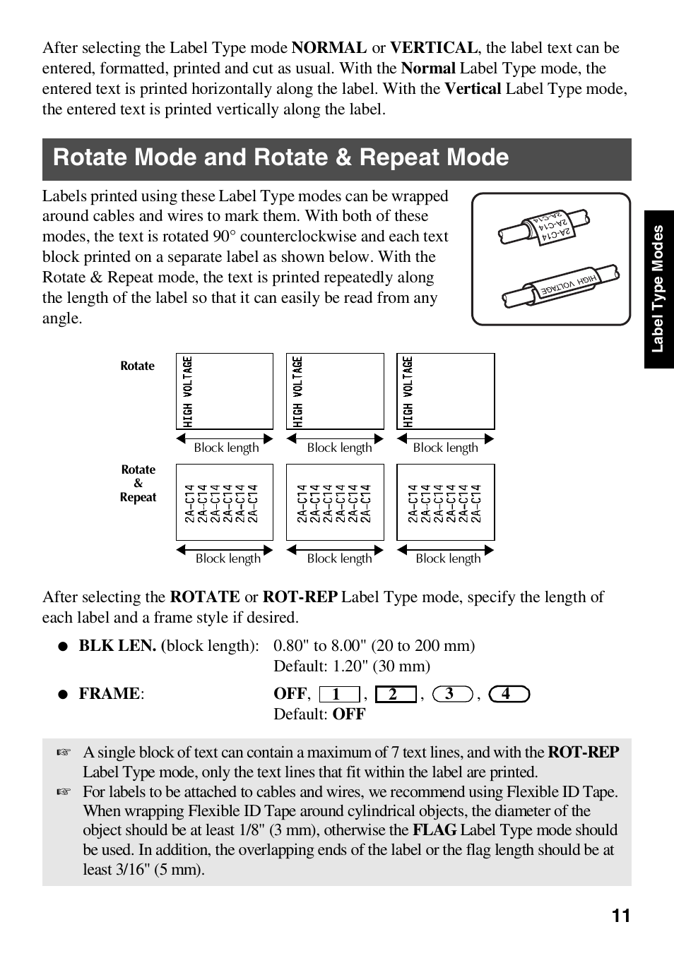 Rotate mode and rotate & repeat mode | Brother HL 1650 User Manual | Page 19 / 163