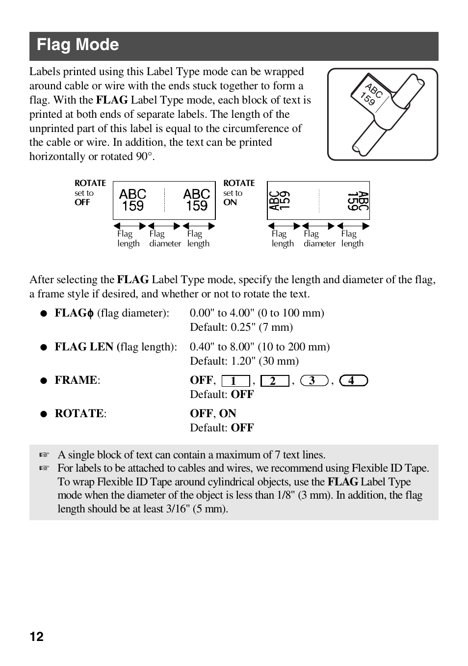 Flag mode | Brother HL 1650 User Manual | Page 20 / 163