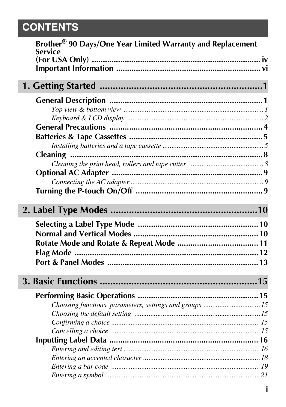 Brother HL 1650 User Manual | Page 3 / 163