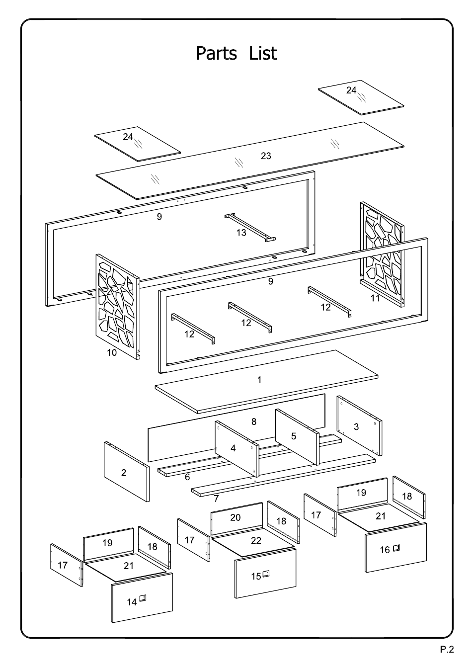 Ai-v70msc model (2) | Walker Edison Furniture V70MSC 70 Modern Mosiac TV Stand User Manual | Page 2 / 18