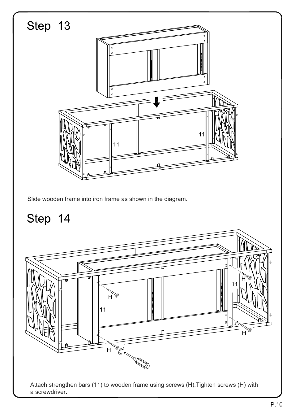 Walker Edison Furniture V60MSC 60 Modern Mosiac TV Stand User Manual | Page 10 / 16