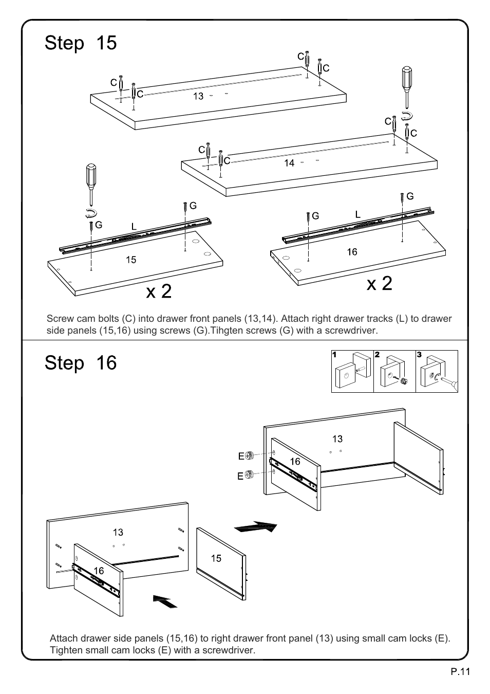 Walker Edison Furniture V60MSC 60 Modern Mosiac TV Stand User Manual | Page 11 / 16