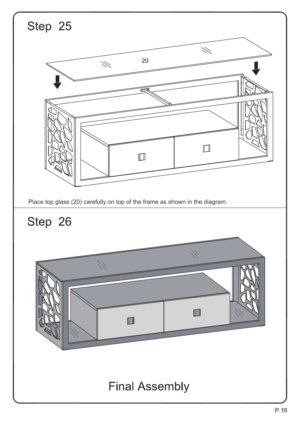 Walker Edison Furniture V60MSC 60 Modern Mosiac TV Stand User Manual | Page 16 / 16