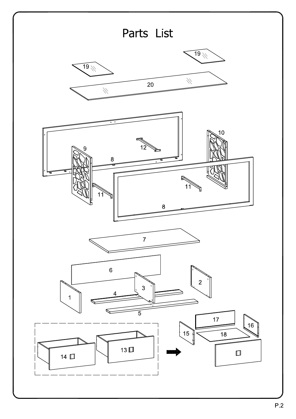 Walker Edison Furniture V60MSC 60 Modern Mosiac TV Stand User Manual | Page 2 / 16