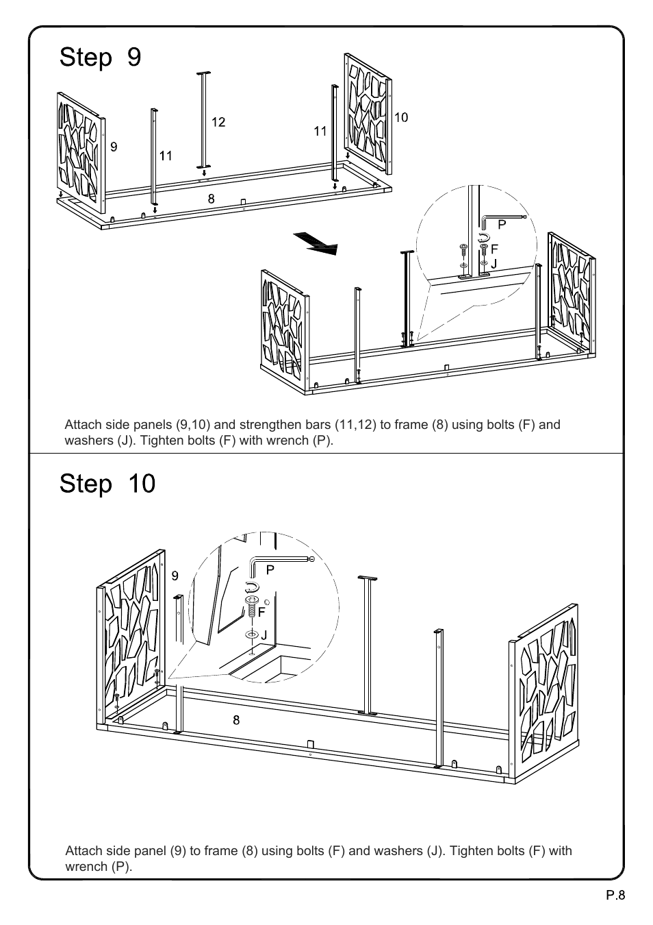 Walker Edison Furniture V60MSC 60 Modern Mosiac TV Stand User Manual | Page 8 / 16