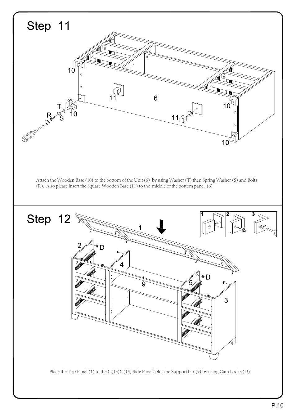 Walker Edison Furniture W70C6DW 70 Paradigm TV Console User Manual | Page 10 / 17