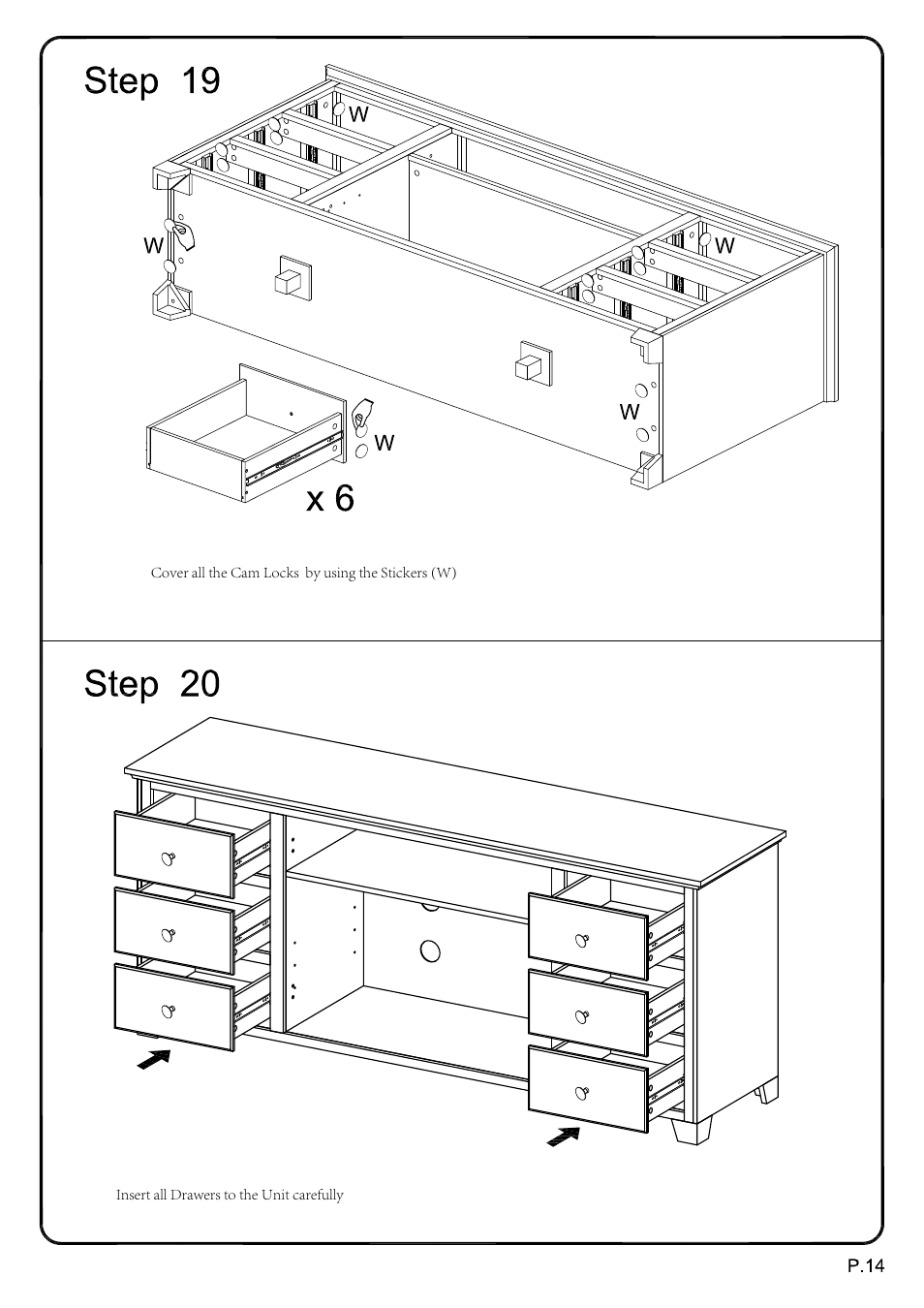 Walker Edison Furniture W70C6DW 70 Paradigm TV Console User Manual | Page 14 / 17