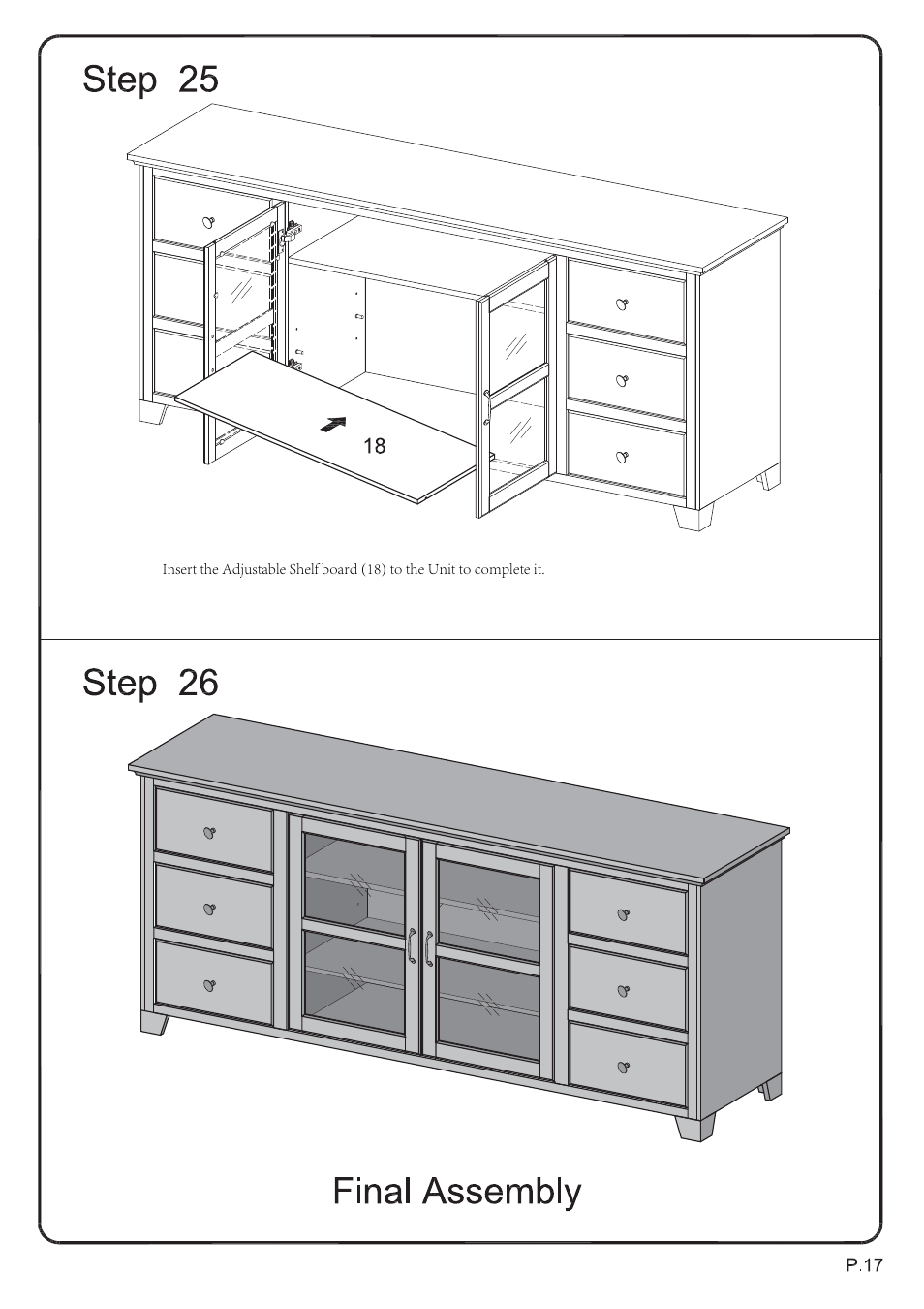 Walker Edison Furniture W70C6DW 70 Paradigm TV Console User Manual | Page 17 / 17