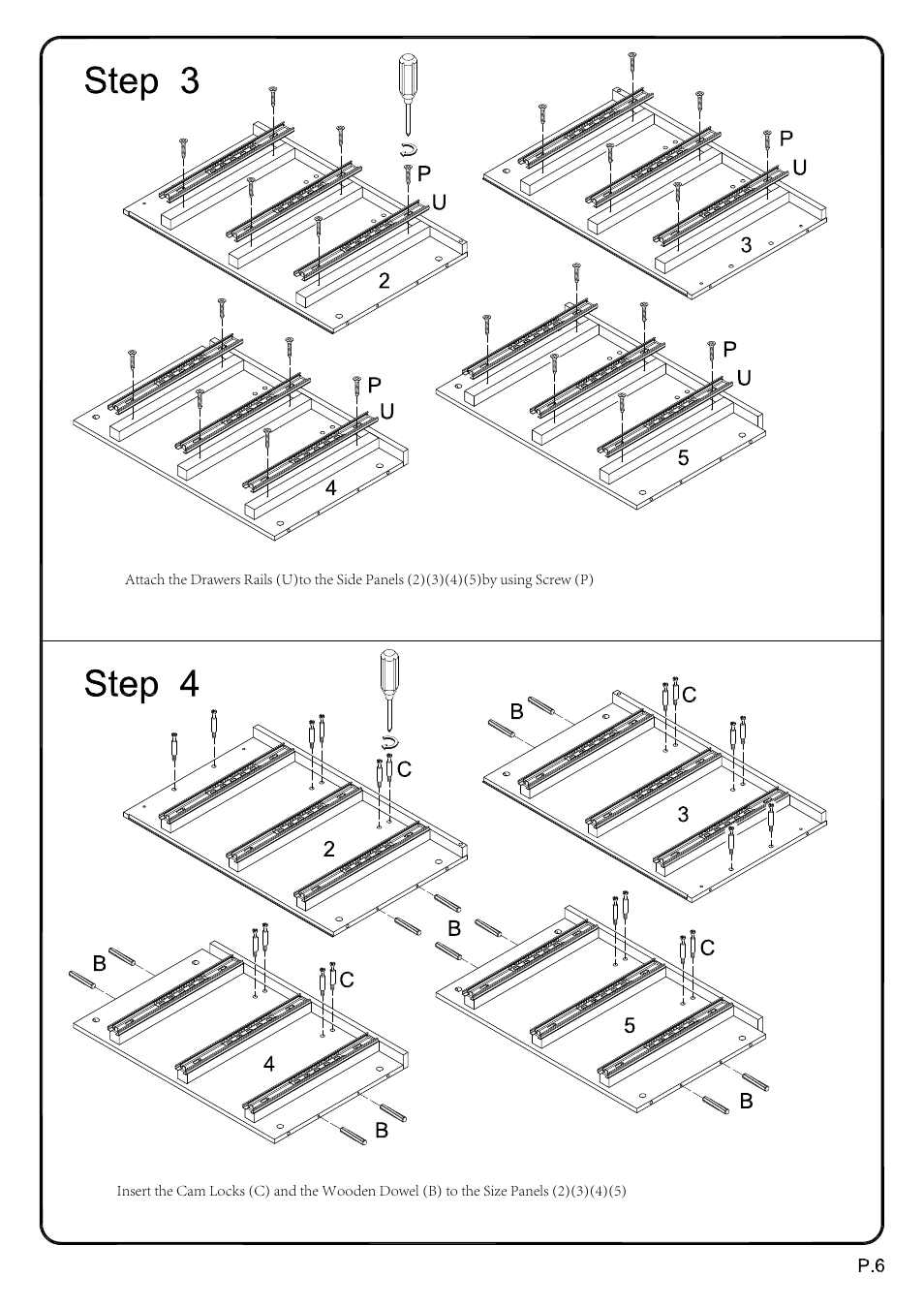 Walker Edison Furniture W70C6DW 70 Paradigm TV Console User Manual | Page 6 / 17