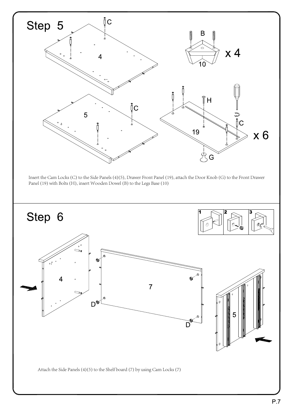 Walker Edison Furniture W70C6DW 70 Paradigm TV Console User Manual | Page 7 / 17