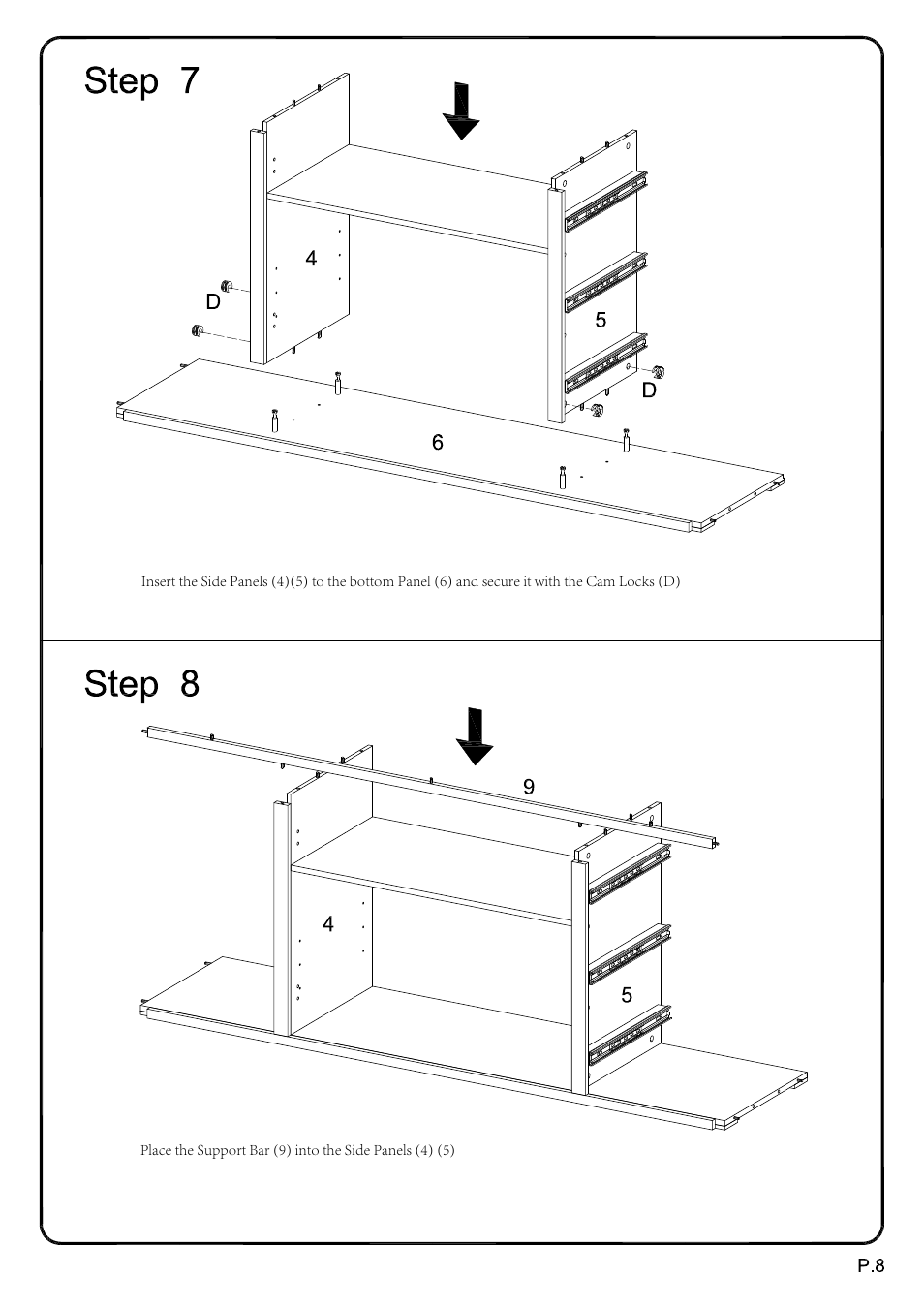 Walker Edison Furniture W70C6DW 70 Paradigm TV Console User Manual | Page 8 / 17