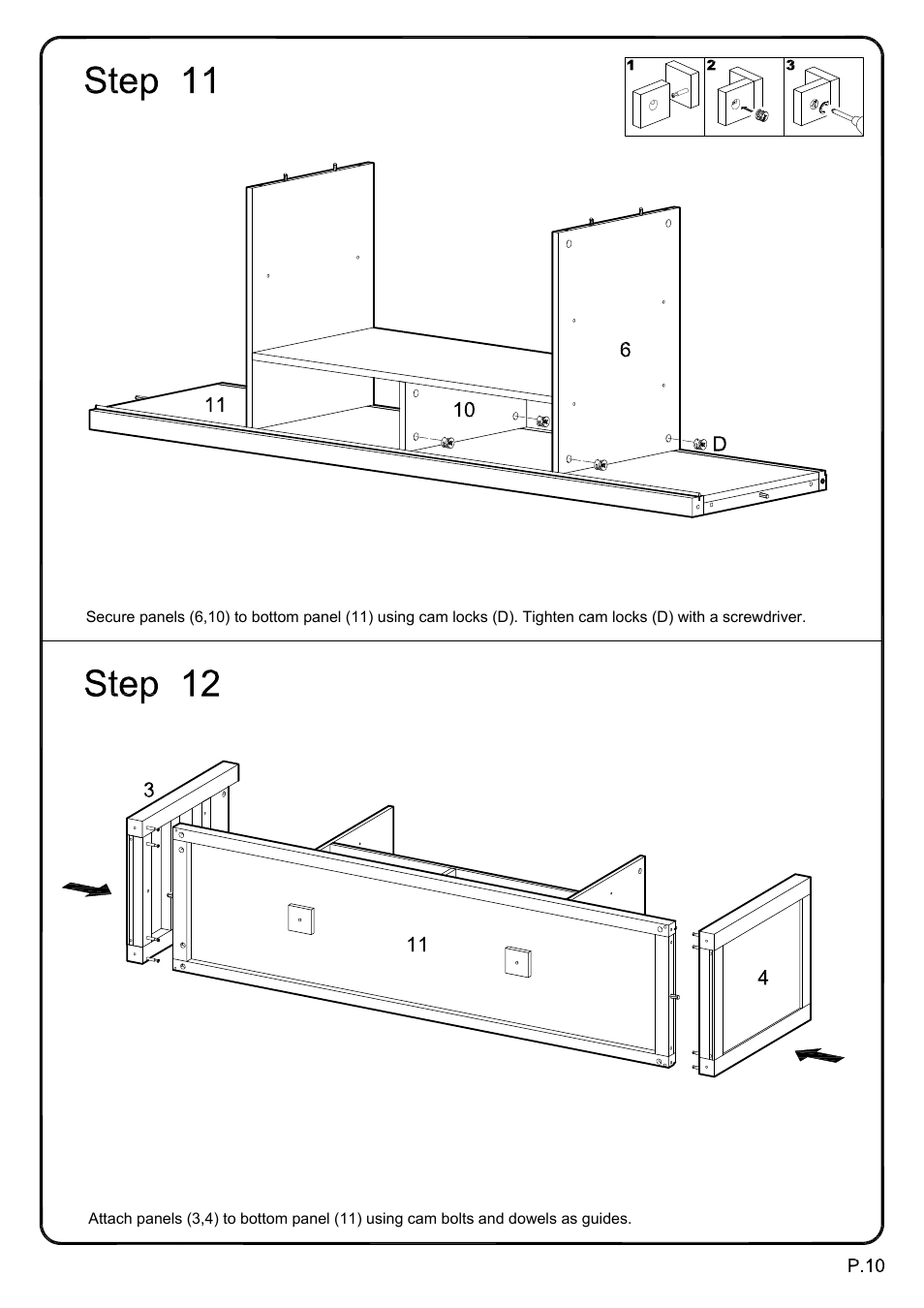 Walker Edison Furniture W70C25SDES 70 Wood TV Console w/ Sliding Doors User Manual | Page 10 / 18