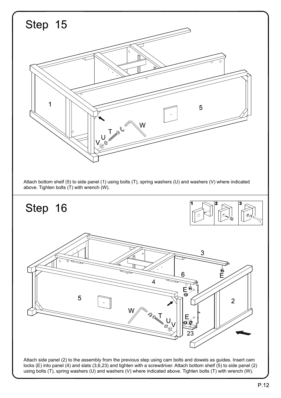 Walker Edison Furniture W52C4CT 52 TV Console Table User Manual | Page 12 / 21