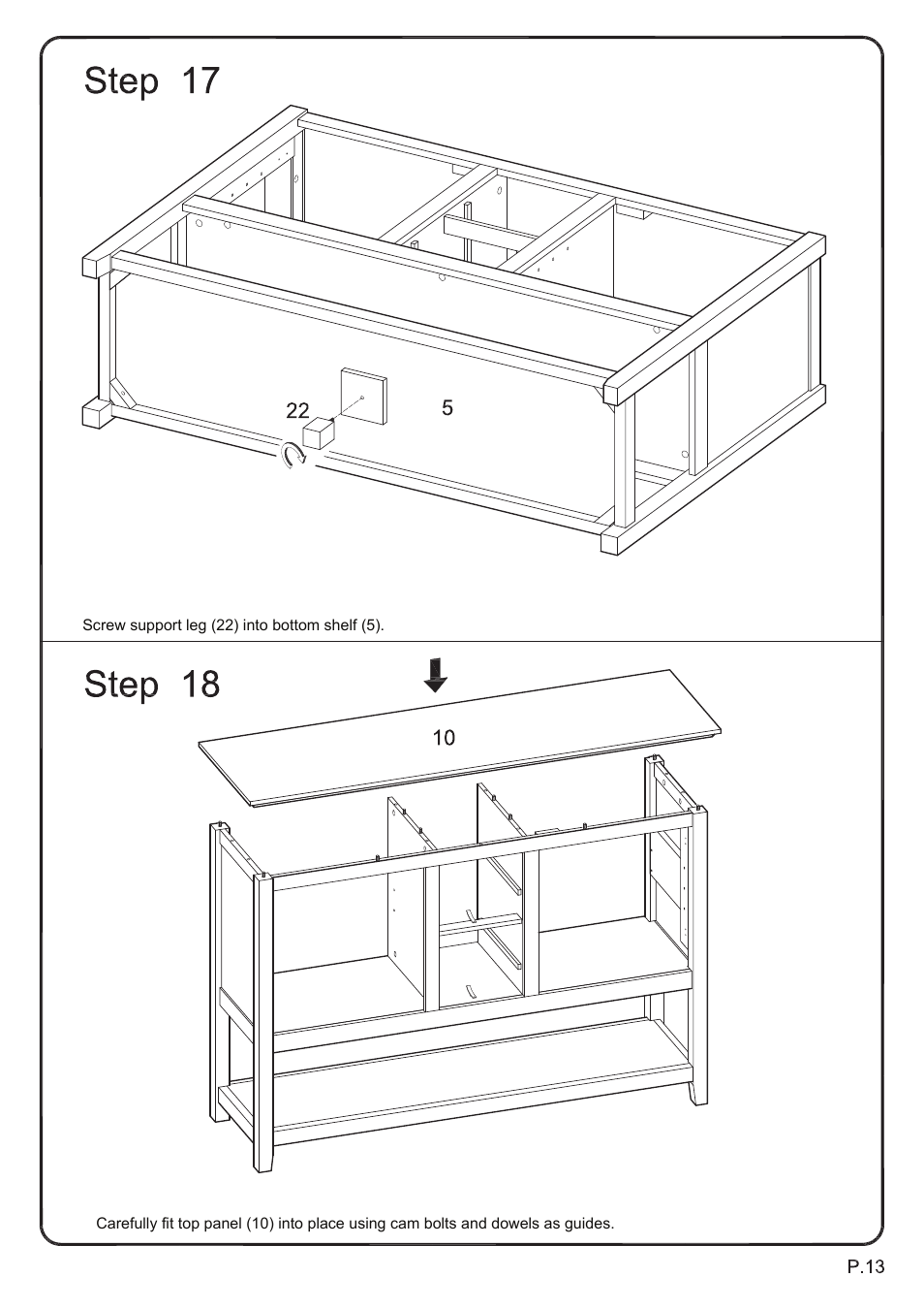 Walker Edison Furniture W52C4CT 52 TV Console Table User Manual | Page 13 / 21