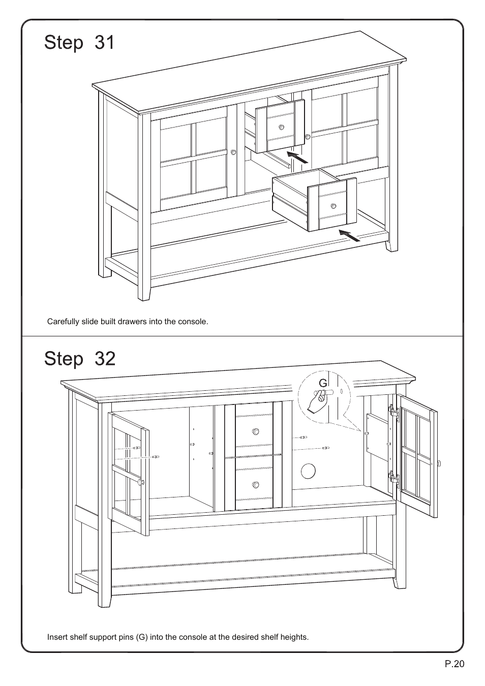 Walker Edison Furniture W52C4CT 52 TV Console Table User Manual | Page 20 / 21