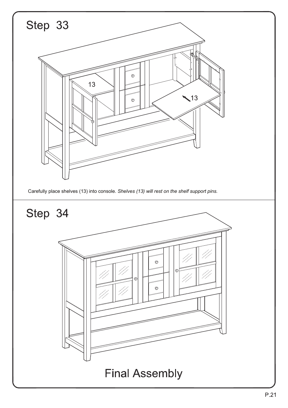 Walker Edison Furniture W52C4CT 52 TV Console Table User Manual | Page 21 / 21