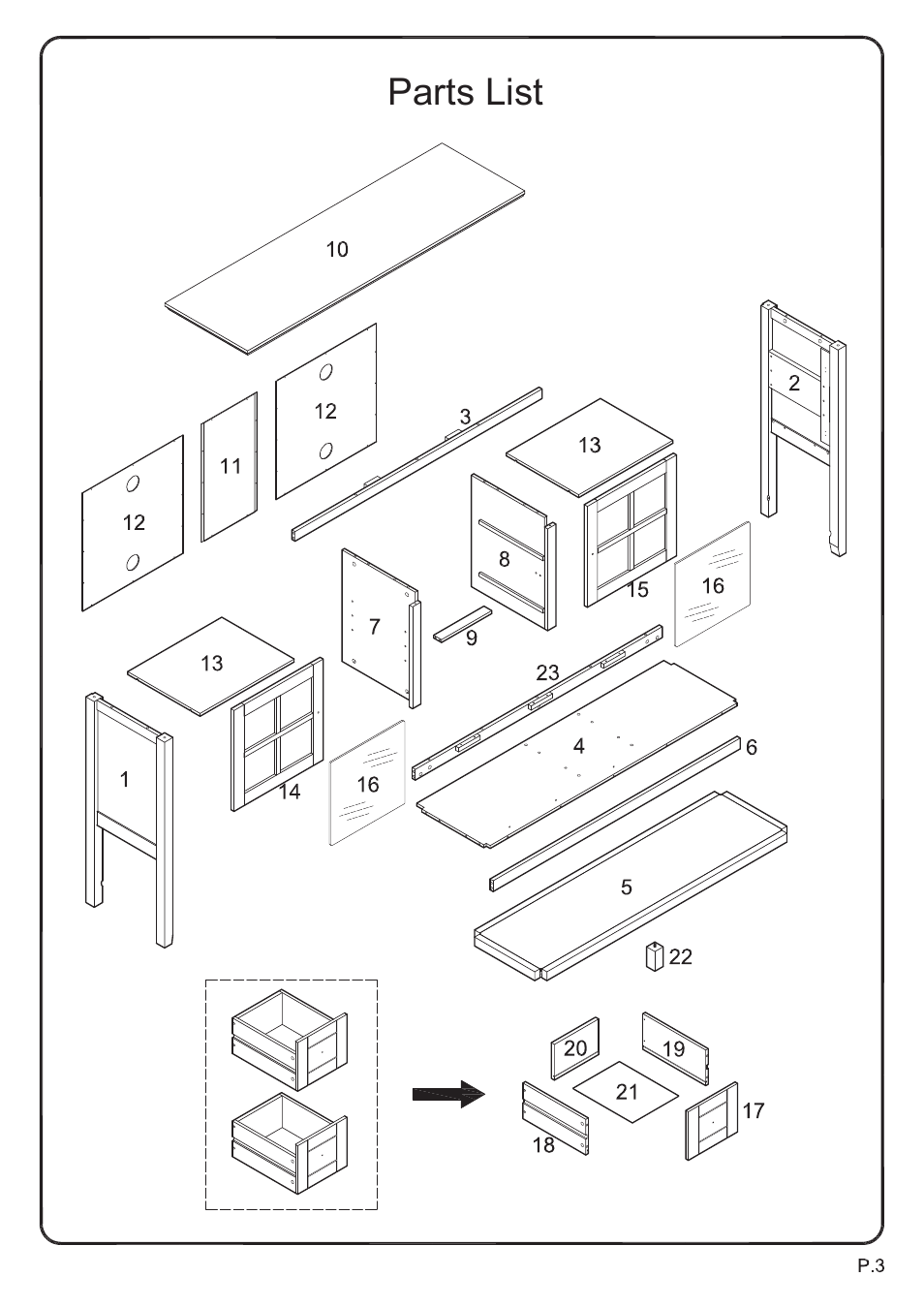 Walker Edison Furniture W52C4CT 52 TV Console Table User Manual | Page 3 / 21