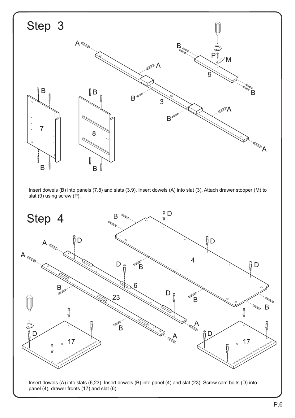 Walker Edison Furniture W52C4CT 52 TV Console Table User Manual | Page 6 / 21
