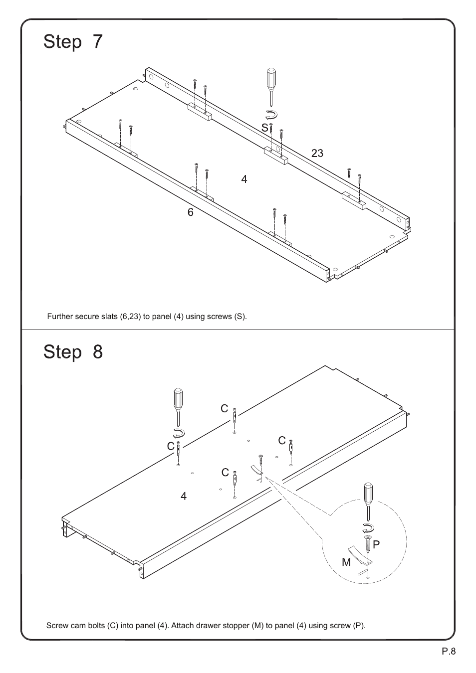 Walker Edison Furniture W52C4CT 52 TV Console Table User Manual | Page 8 / 21