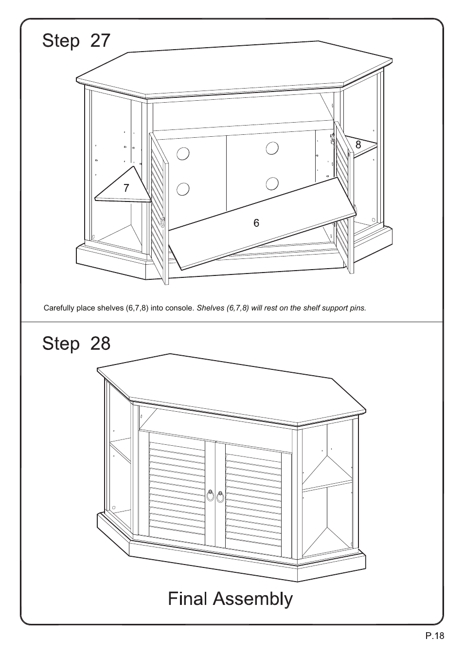 Walker Edison Furniture W52CCR 52 Corner TV Stand User Manual | Page 18 / 18