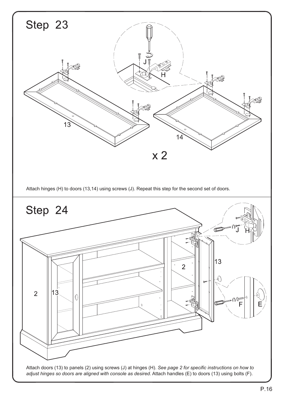 Walker Edison Furniture W52C32 52 Highboy Style TV Stand User Manual | Page 16 / 17