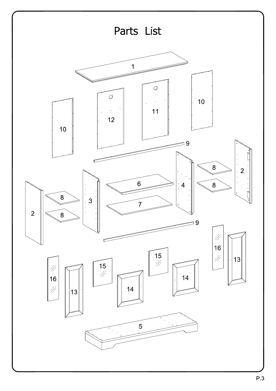Walker Edison Furniture W52C32 52 Highboy Style TV Stand User Manual | Page 3 / 17