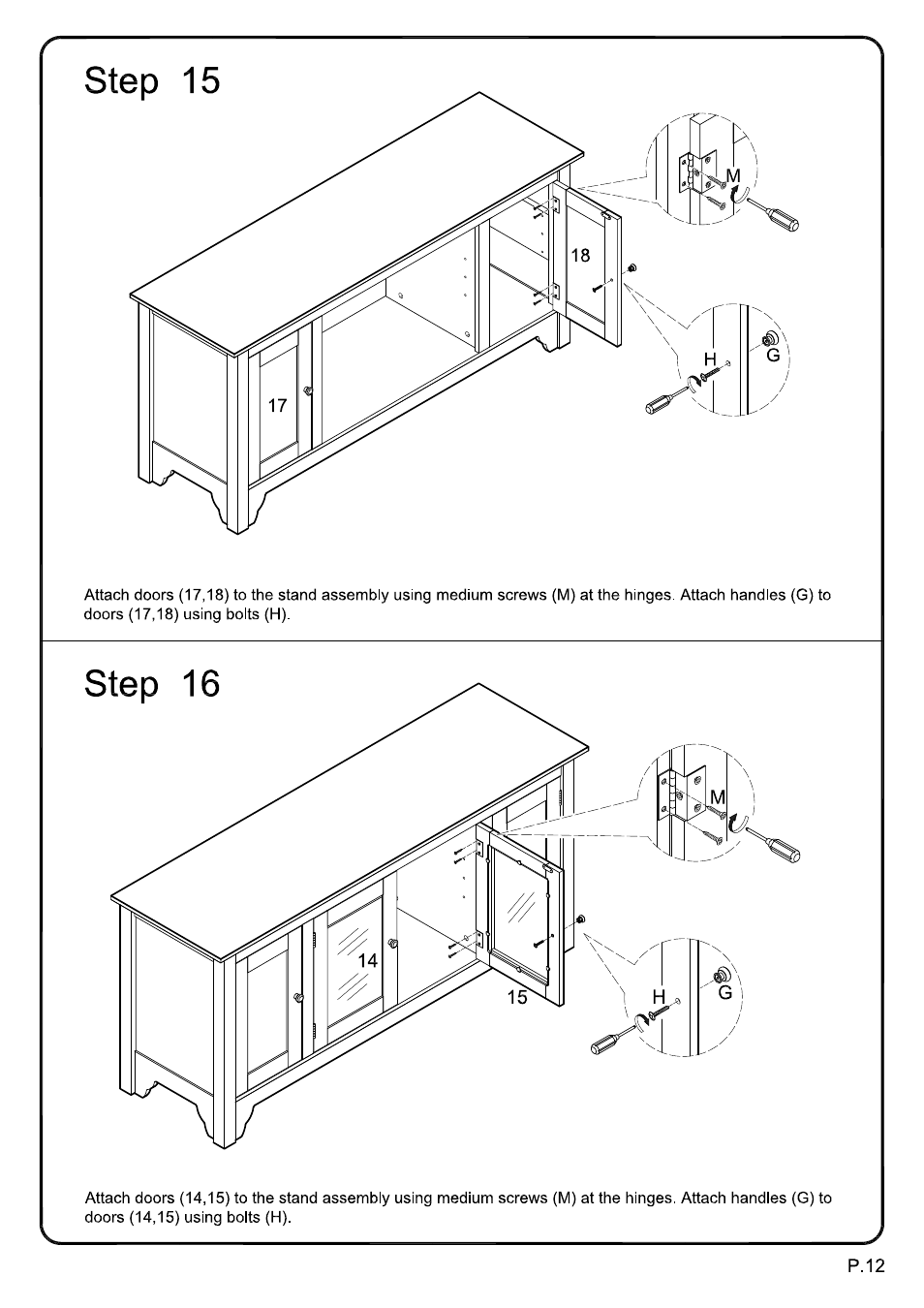 Walker Edison Furniture W52C4DO 52 TV Console User Manual | Page 12 / 13