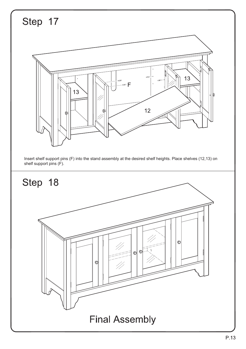 Walker Edison Furniture W52C4DO 52 TV Console User Manual | Page 13 / 13