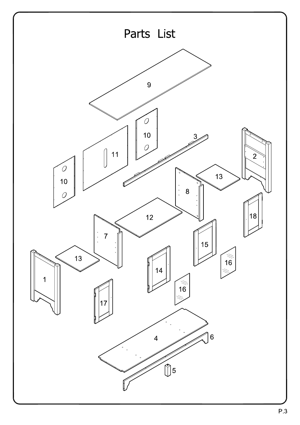 Walker Edison Furniture W52C4DO 52 TV Console User Manual | Page 3 / 13