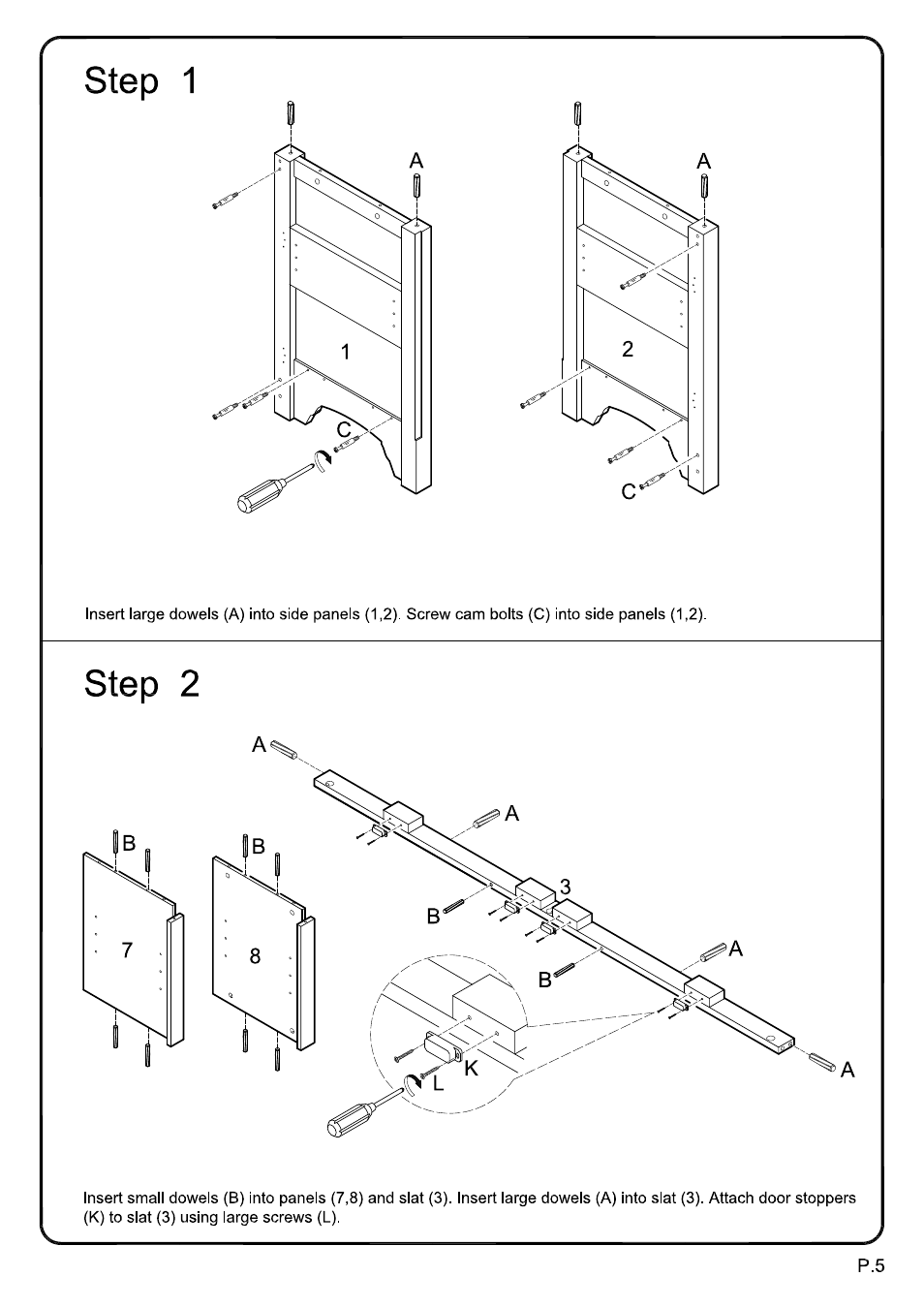 Walker Edison Furniture W52C4DO 52 TV Console User Manual | Page 5 / 13