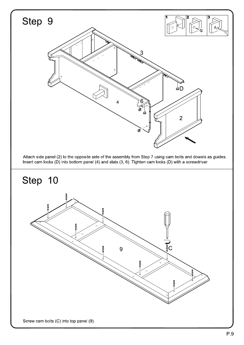 Walker Edison Furniture W52C4DO 52 TV Console User Manual | Page 9 / 13