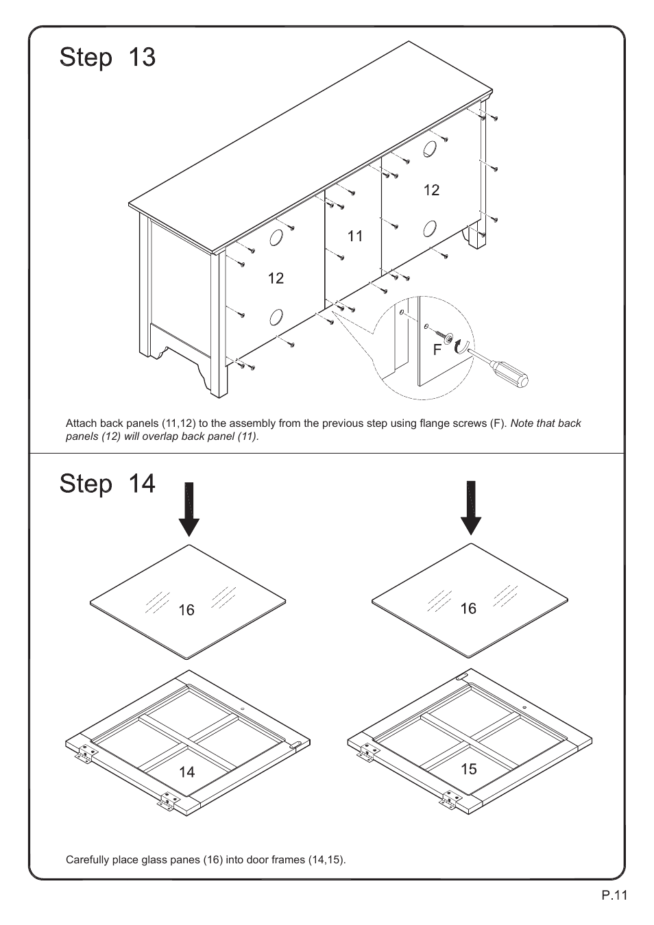 Walker Edison Furniture W52C2DW 52 TV Console User Manual | Page 11 / 15