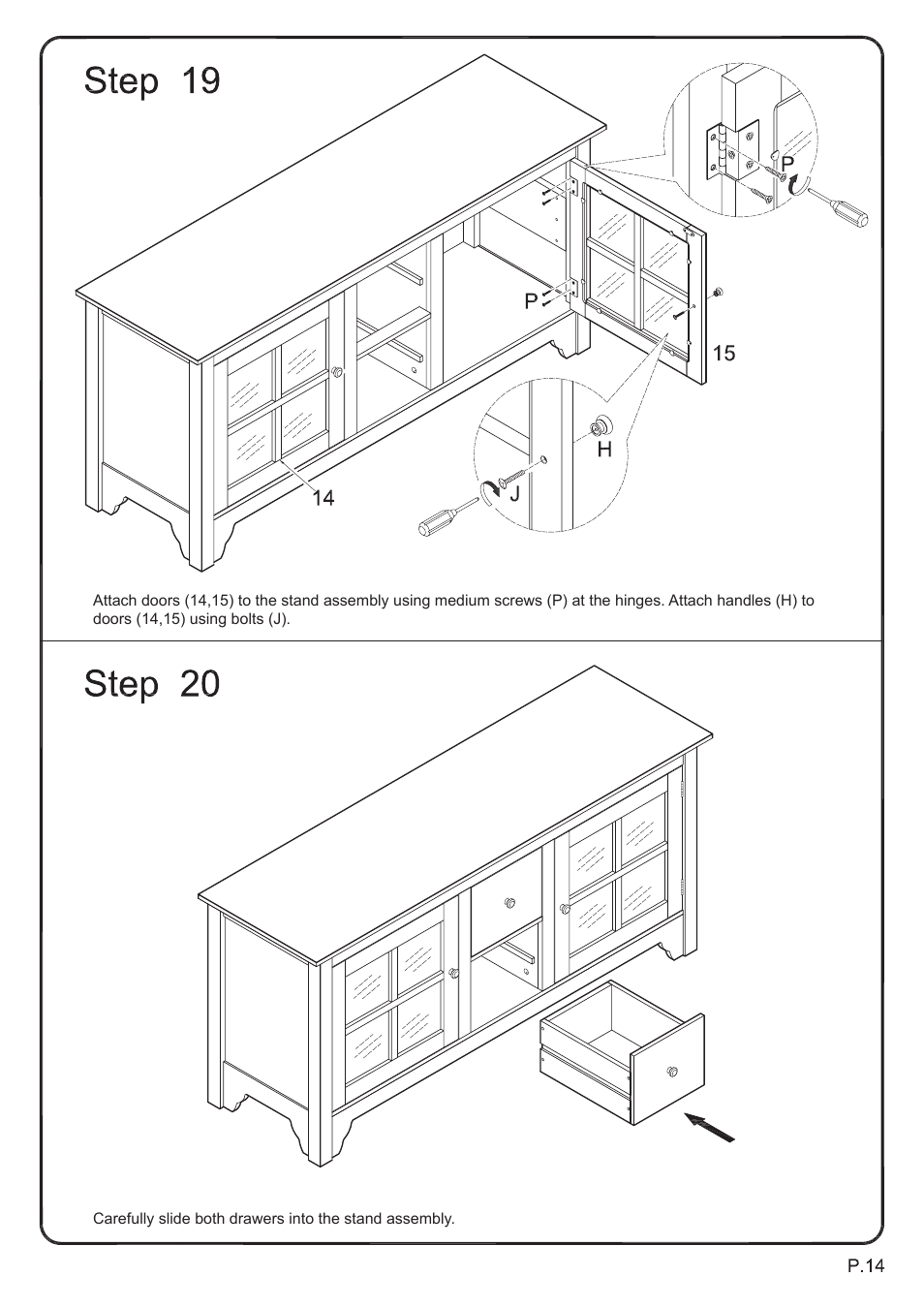 Walker Edison Furniture W52C2DW 52 TV Console User Manual | Page 14 / 15