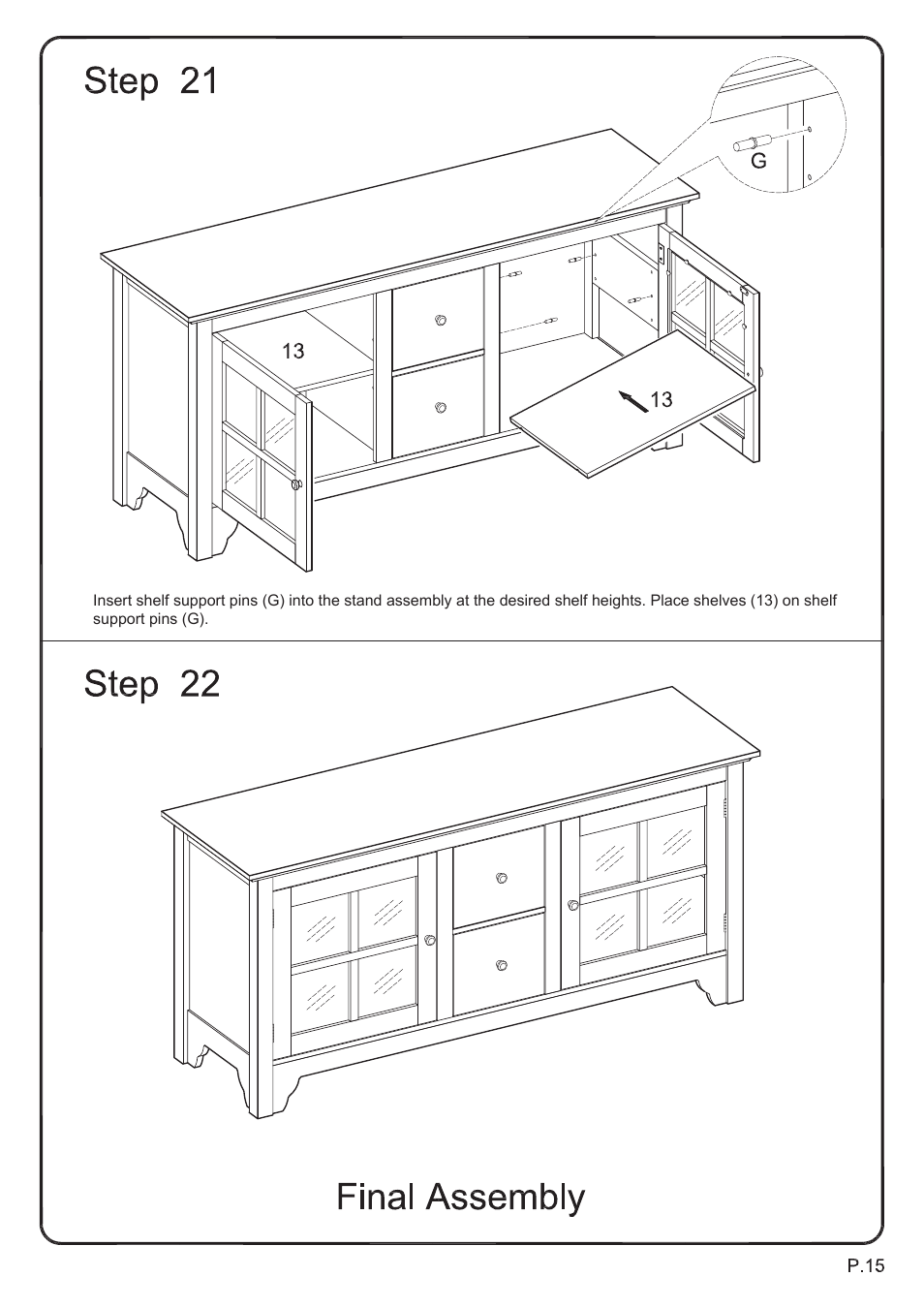 Walker Edison Furniture W52C2DW 52 TV Console User Manual | Page 15 / 15