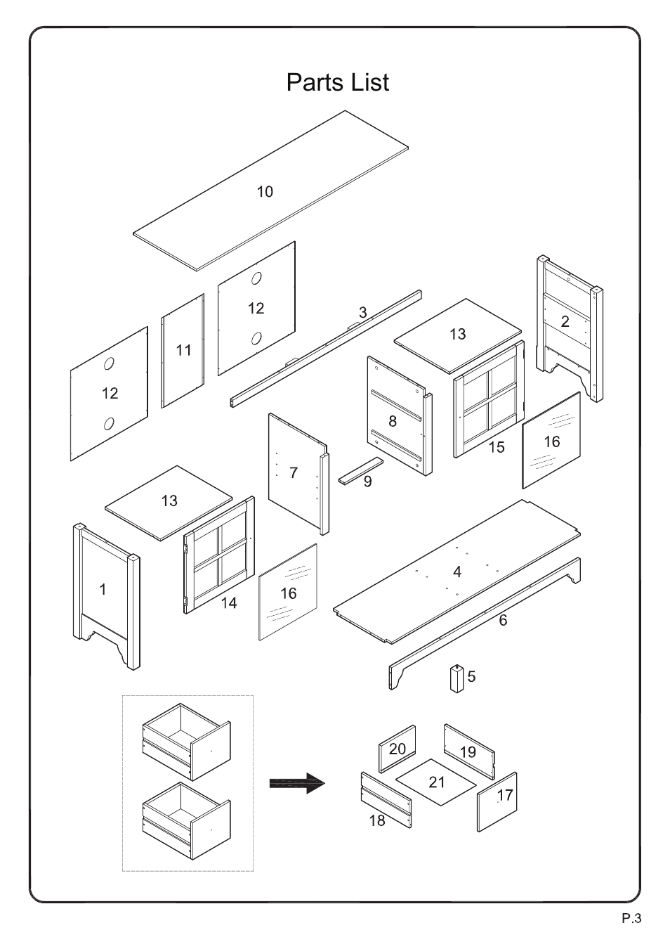 Walker Edison Furniture W52C2DW 52 TV Console User Manual | Page 3 / 15