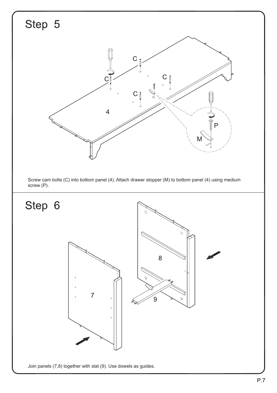 Walker Edison Furniture W52C2DW 52 TV Console User Manual | Page 7 / 15