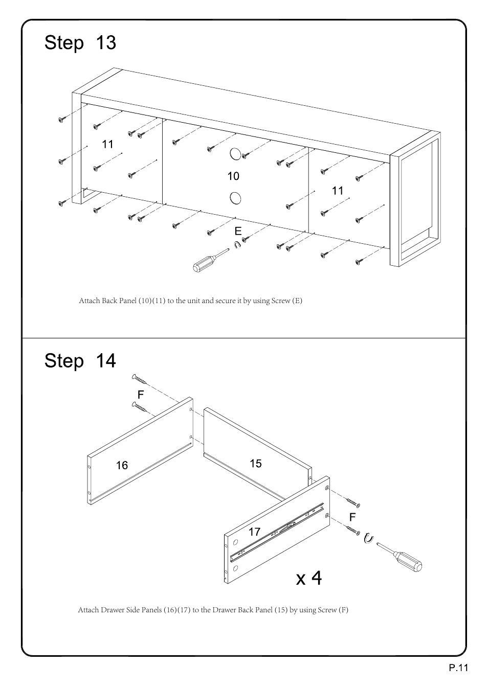 Walker Edison Furniture W70UBC22 70 Urban Blend TV Stand User Manual | Page 11 / 15