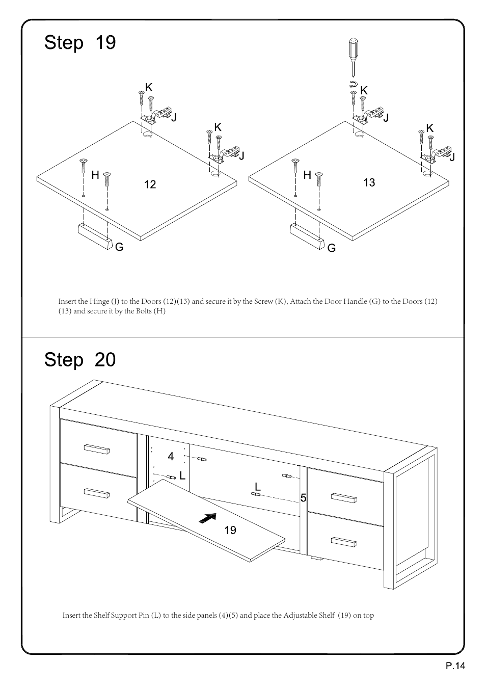 Walker Edison Furniture W70UBC22 70 Urban Blend TV Stand User Manual | Page 14 / 15