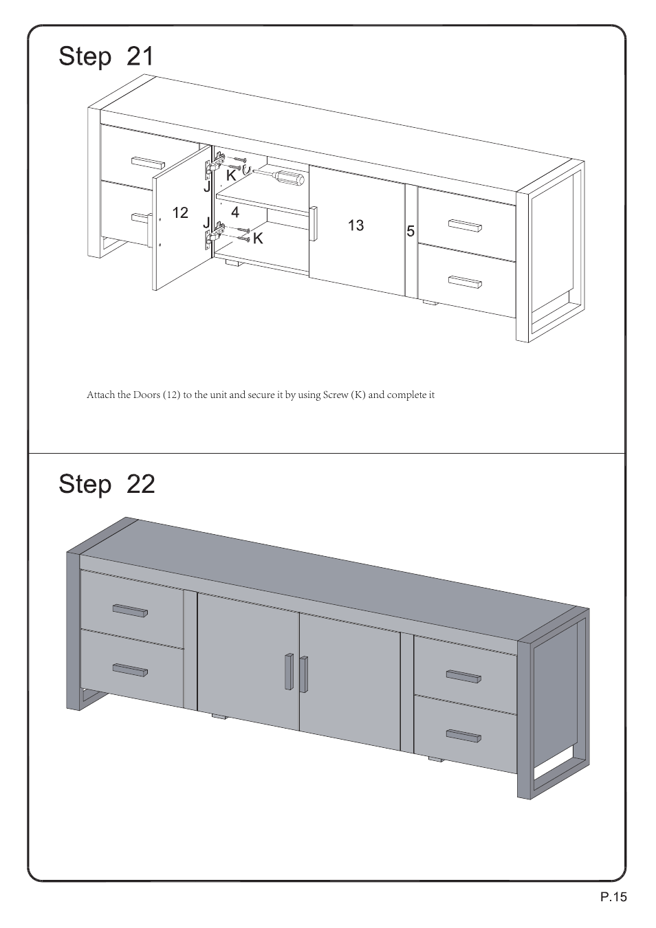 Walker Edison Furniture W70UBC22 70 Urban Blend TV Stand User Manual | Page 15 / 15