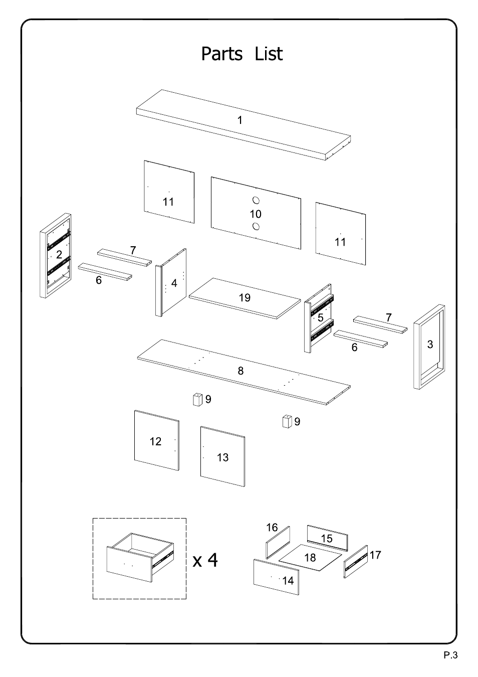 Walker Edison Furniture W70UBC22 70 Urban Blend TV Stand User Manual | Page 3 / 15