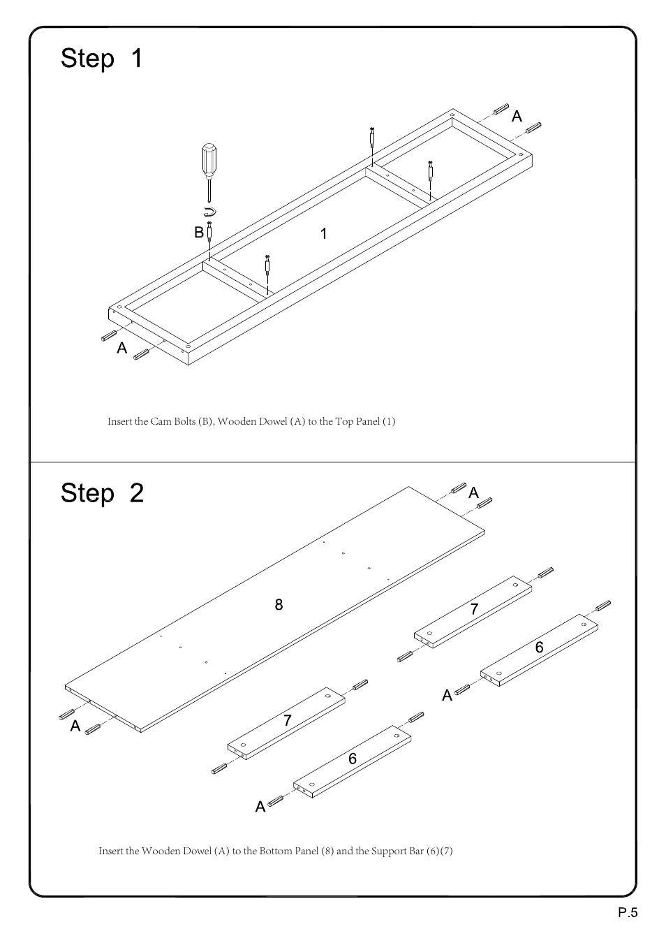 Walker Edison Furniture W70UBC22 70 Urban Blend TV Stand User Manual | Page 5 / 15