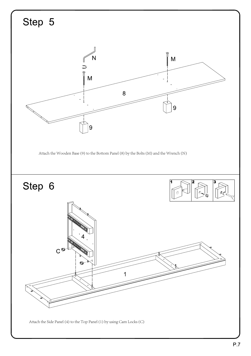 Walker Edison Furniture W70UBC22 70 Urban Blend TV Stand User Manual | Page 7 / 15