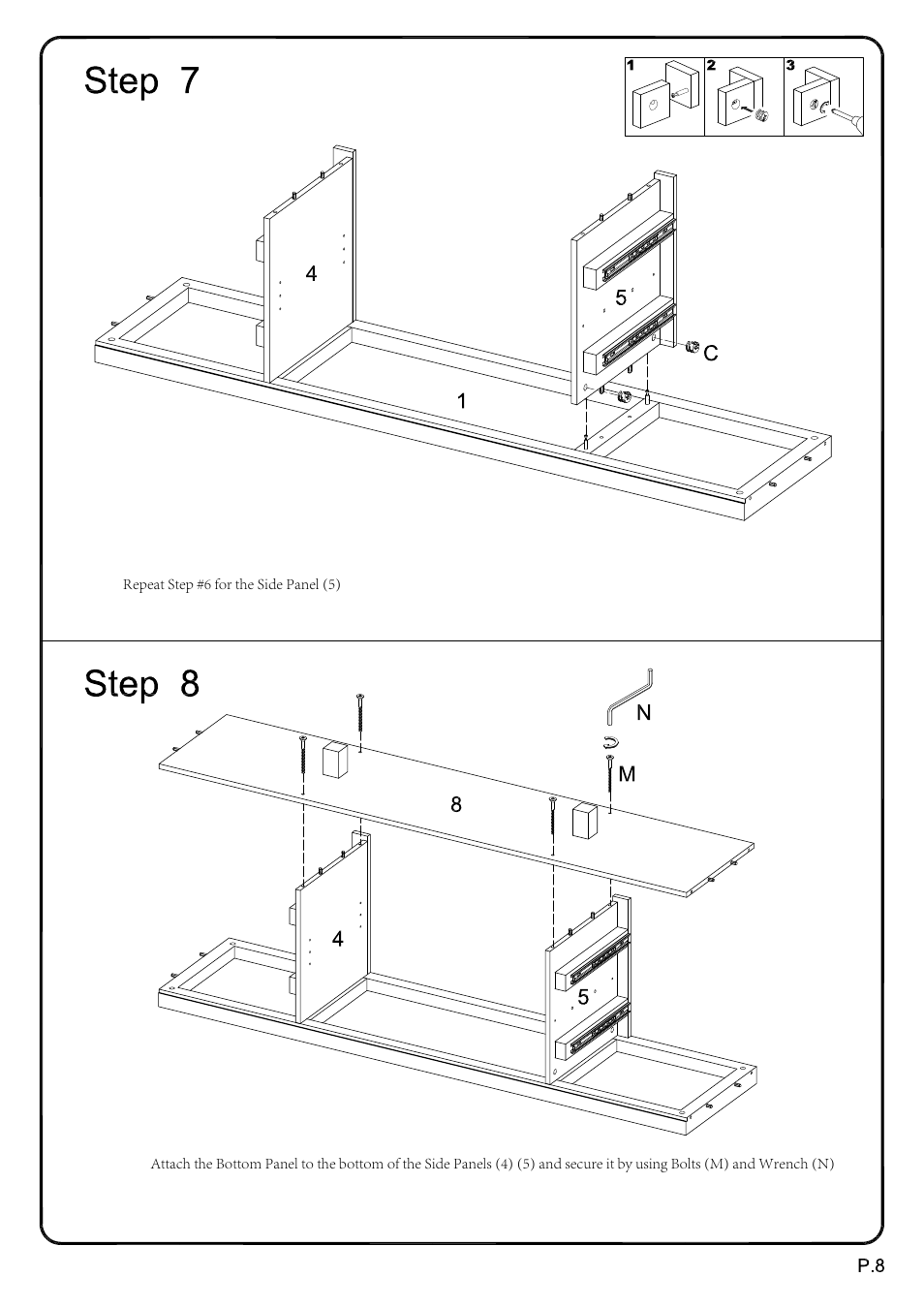 Walker Edison Furniture W70UBC22 70 Urban Blend TV Stand User Manual | Page 8 / 15