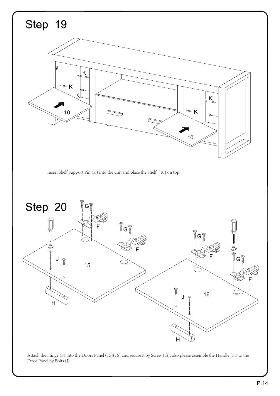 Walker Edison Furniture W60UBC22 60 Urban Blend TV Stand User Manual | Page 14 / 15